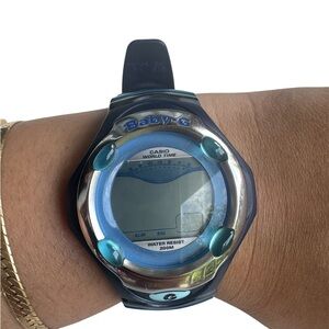 Casio Blue and Black Smartwatch with Sporty Design